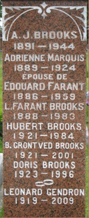  PHOTO of Tombstone for Farant Brooks Family